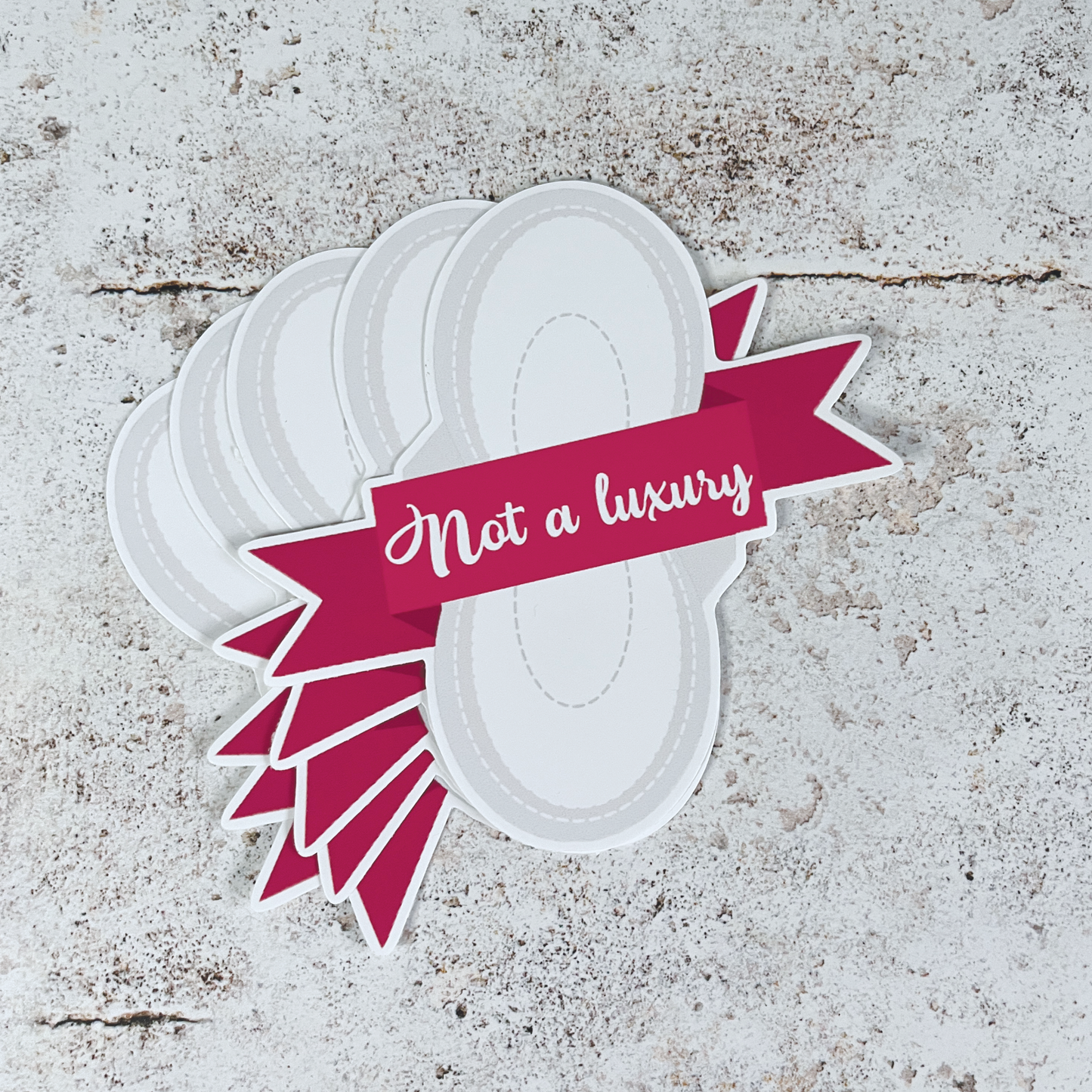 Period Vinyl Sticker, not a luxury, 10cm sticker