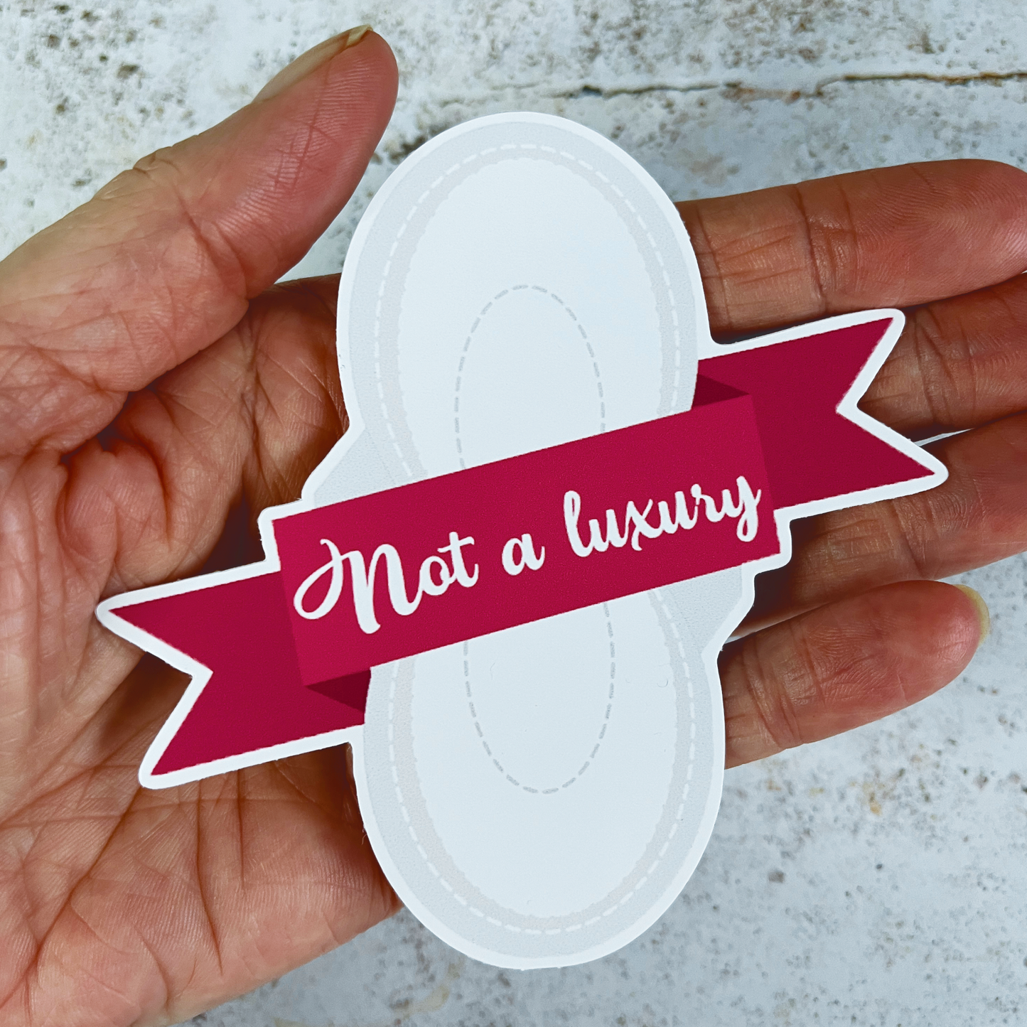 Period Vinyl Sticker, not a luxury, 10cm sticker